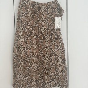 RESA SILK MINI DRESS - SNAKESKIN (BRAND NEW, NEVER WORN WITH TAGS) SIZE SMALL